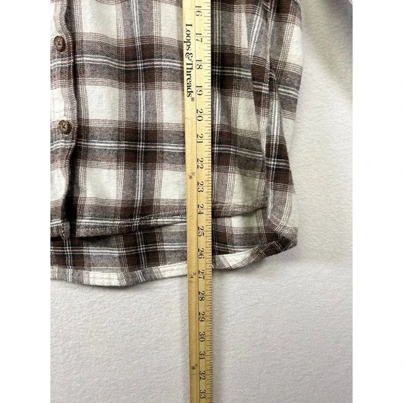 Garage Plaid‎ Flannel Shirt Long Sleeve Button Up Casual Top Women's XS - Picture 6 of 9